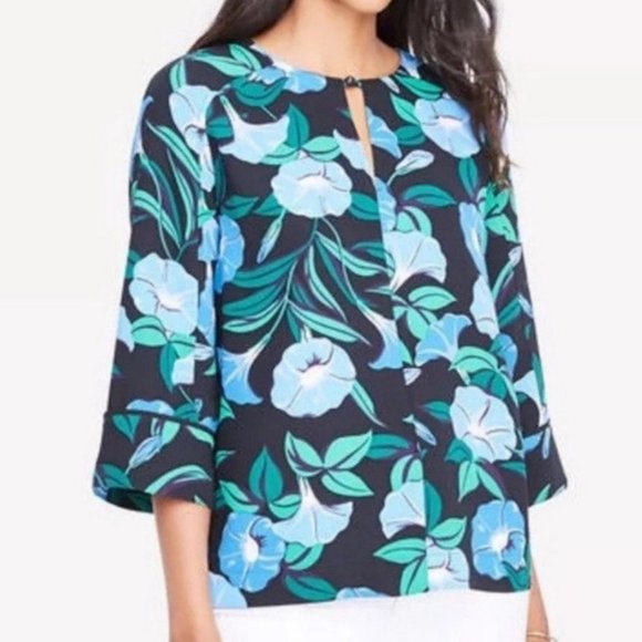 Ann Taylor Tops - ANN TAYLOR Floral Butterfly 3/4 Sleeves Blouse